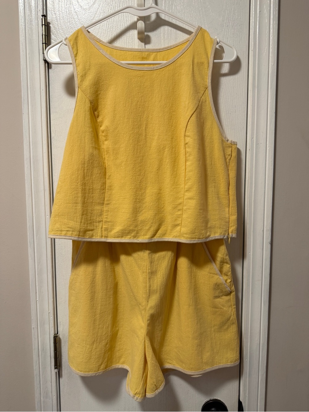 Women’s Yellow Tank and Shorts Set medium